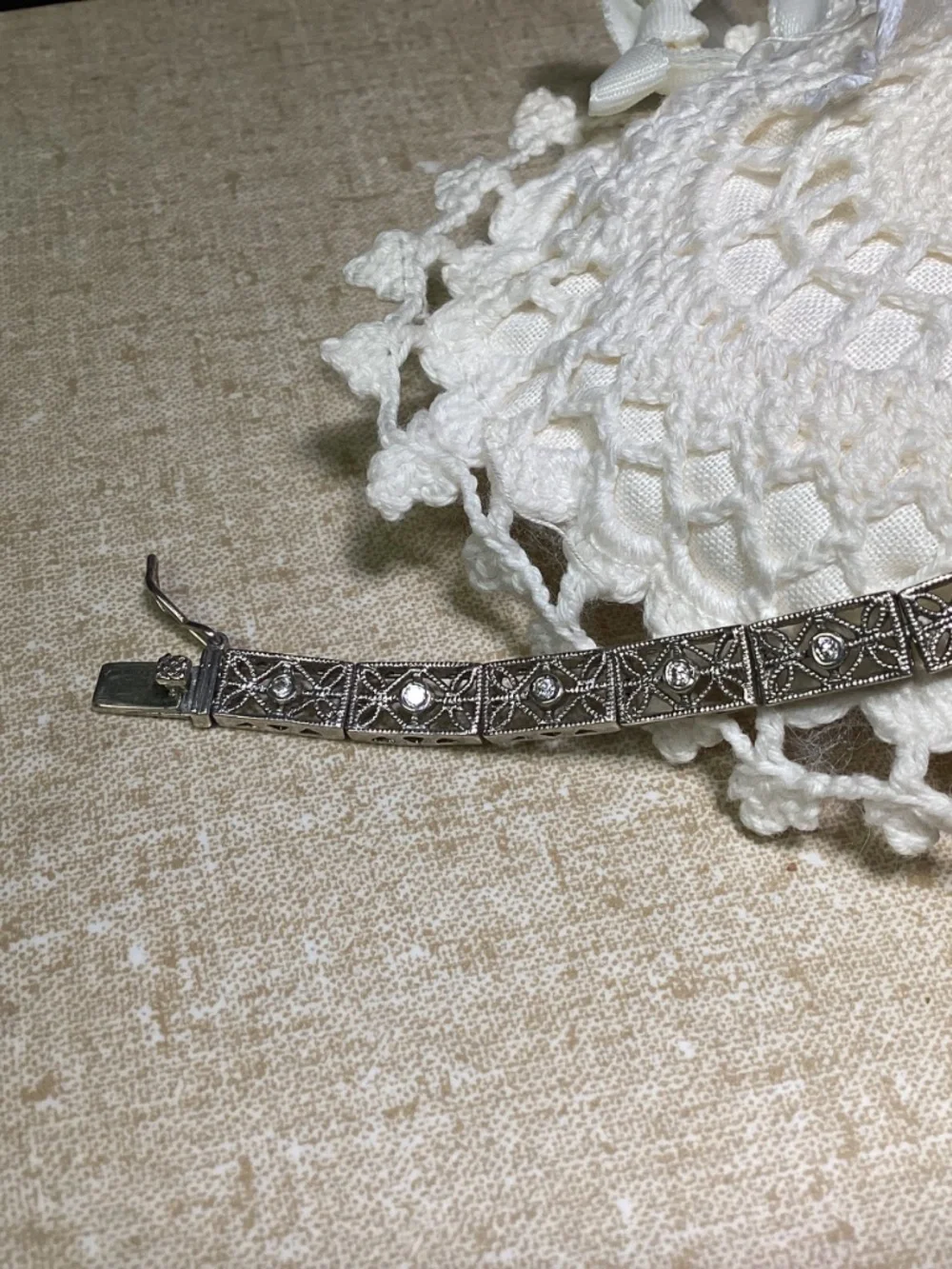 Sterling Silver  Link Bracelet, Designer Vintage Style QSECURE CLASP 925 - Picture 6 of 14